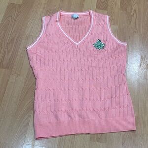AKA Pink V-Neck Sleeveless Sweater